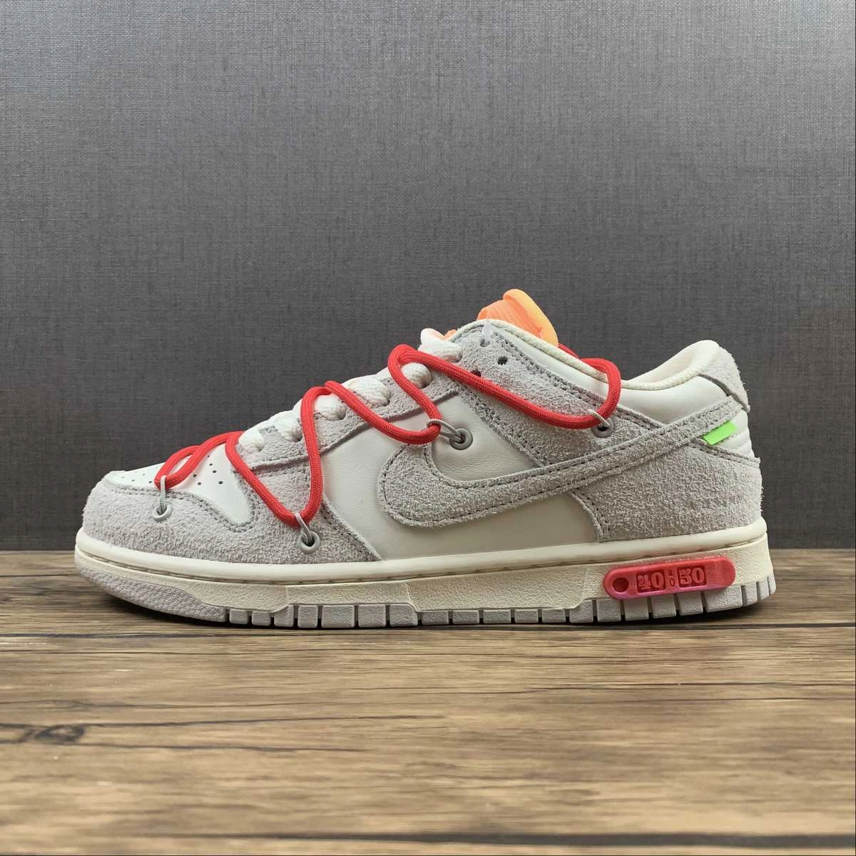 Dunk Low X Off-White 'Lote 40 de 50' DJ0950-103 Durable Rubber Compound
