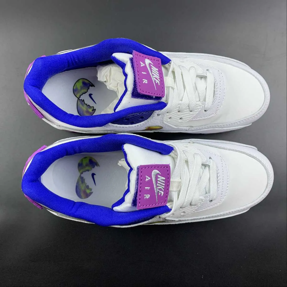 Impact Zone rhinestone - decorated running shoes Air Max 90 SE Easter White Multicolor Purple Nebula CJ0623-100