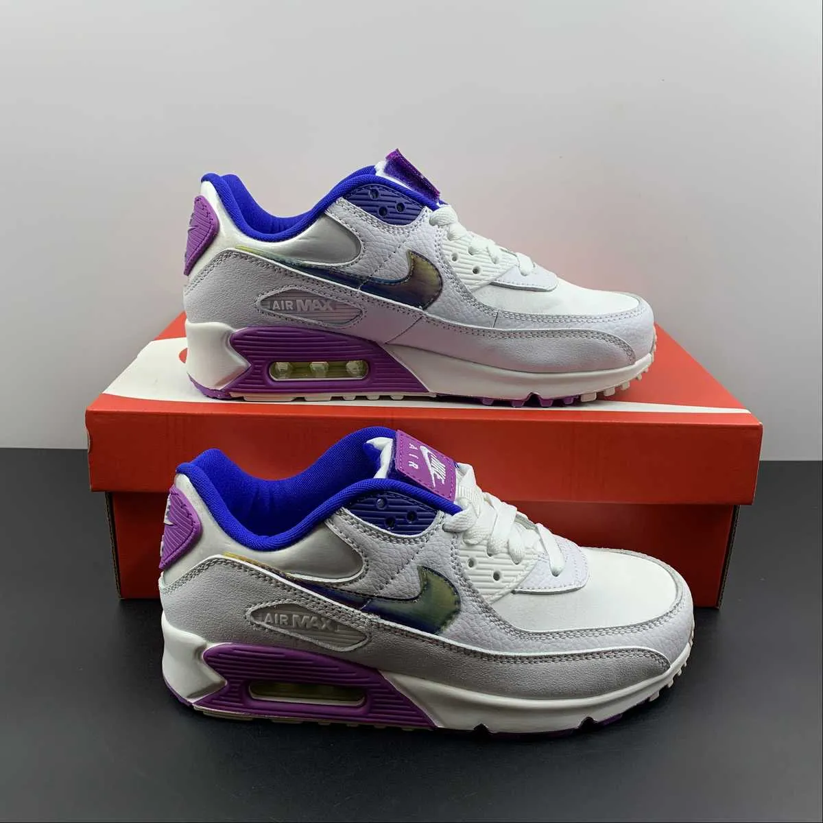 wood - grain - design shoes Air Max 90 SE Easter White Multicolor Purple Nebula CJ0623-100