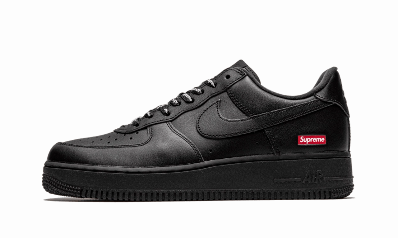 Leather Solid design Nike Air Force 1 Low Supreme Black