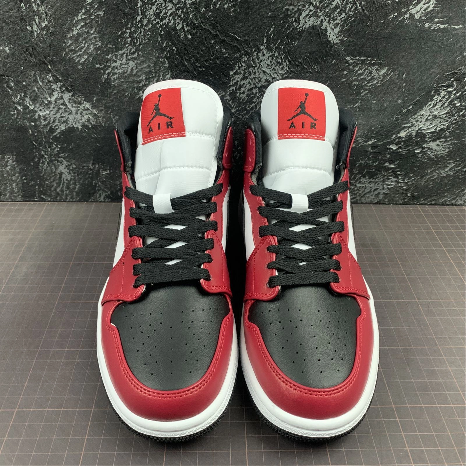 Balanced Base Air Jordan 1 Mid Black Black Gym Red