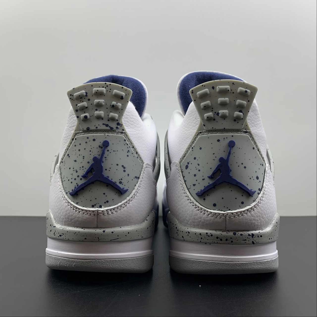 Air Jordan 4 Retro White Midnight Navy Light Smoke Grey Fire Red DH6927-140 Comfortable Fitment Ventilation Mesh