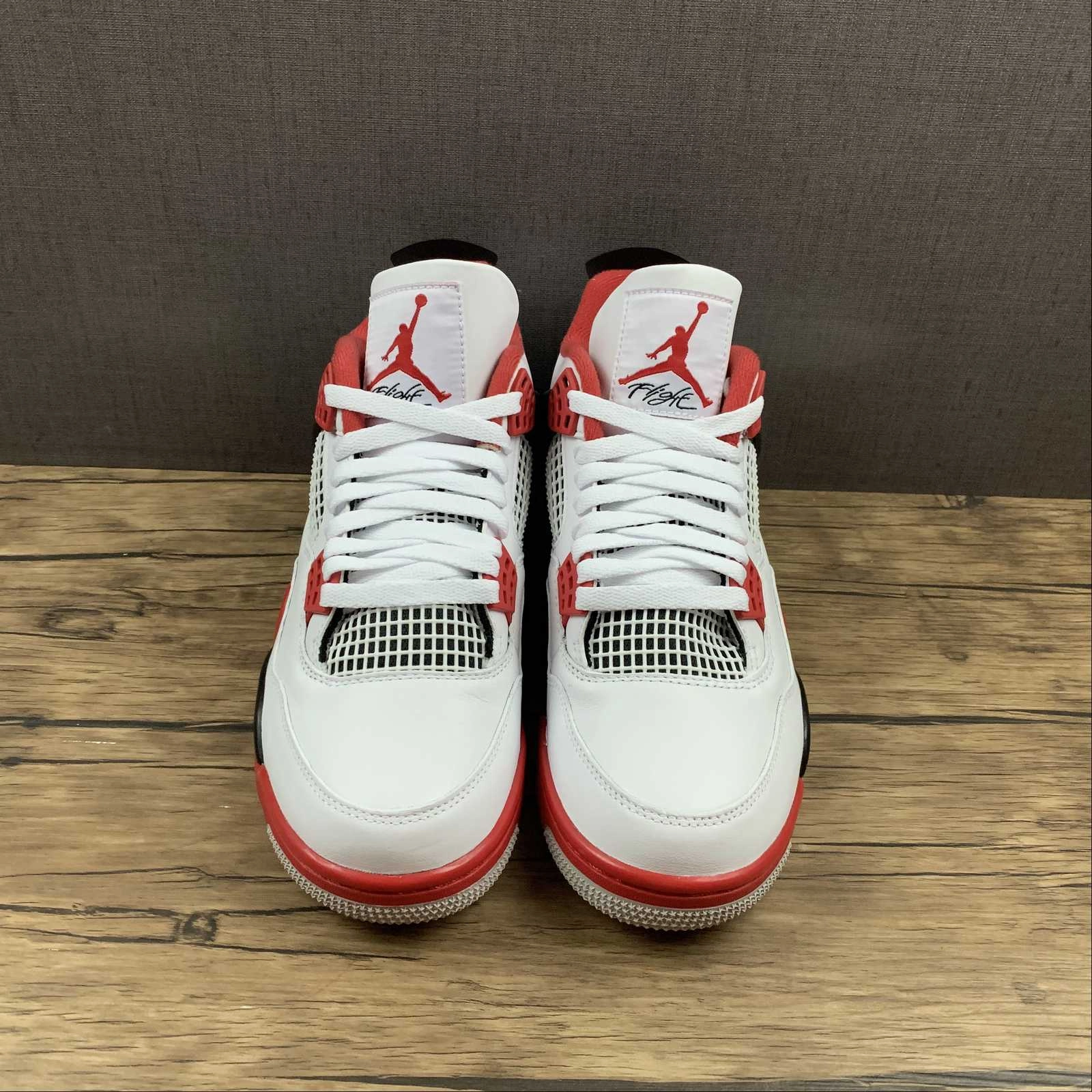 SyntheticUpper Shock Dissipating Air Jordan 4 Retro OG Fire Red White Black Tech Grey DC7770-160
