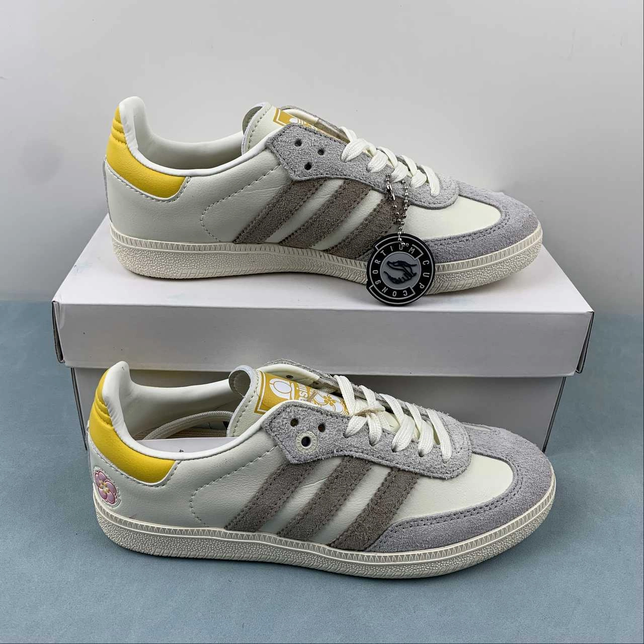Kasina x Adidas Samba Off White Trace Khaki Grey  IE0169 Lightweight Step