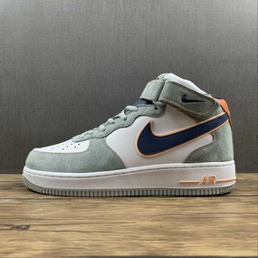 Clean Silhouette Air Force 1 07 Mid Midnight Blue Dark Orange Grey CQ5059-203