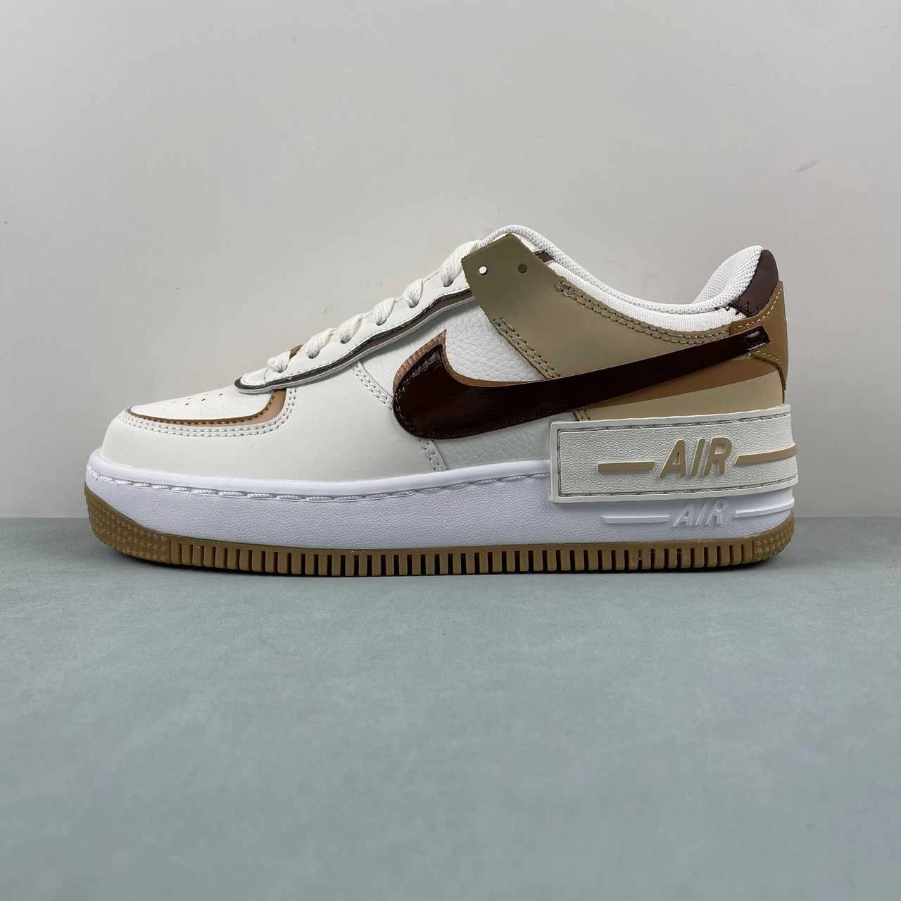 Air Force 1 Shadow Sail Cacao Wow Flax Sesame DZ1847-106 Step By Step ElasticMaterial