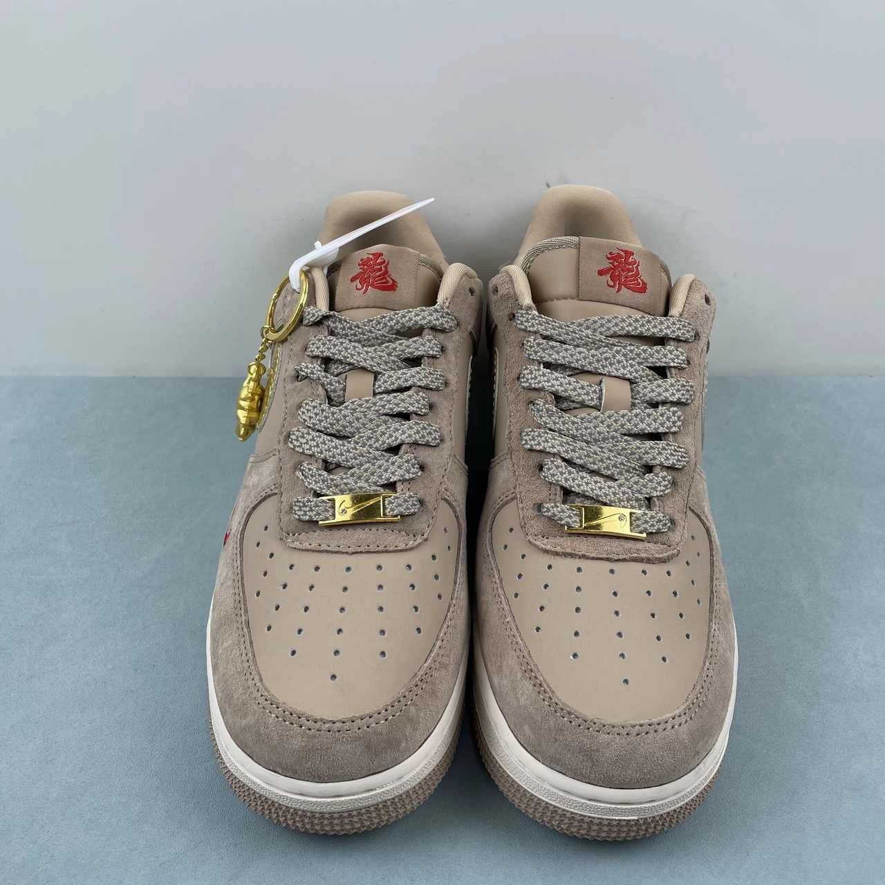 Air Force 1 07 Low Brown Gold Red XP9688-762 Simple Line