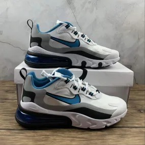 Air Max 270 React White Laser Blue-Wolf Grey Impact Resistance