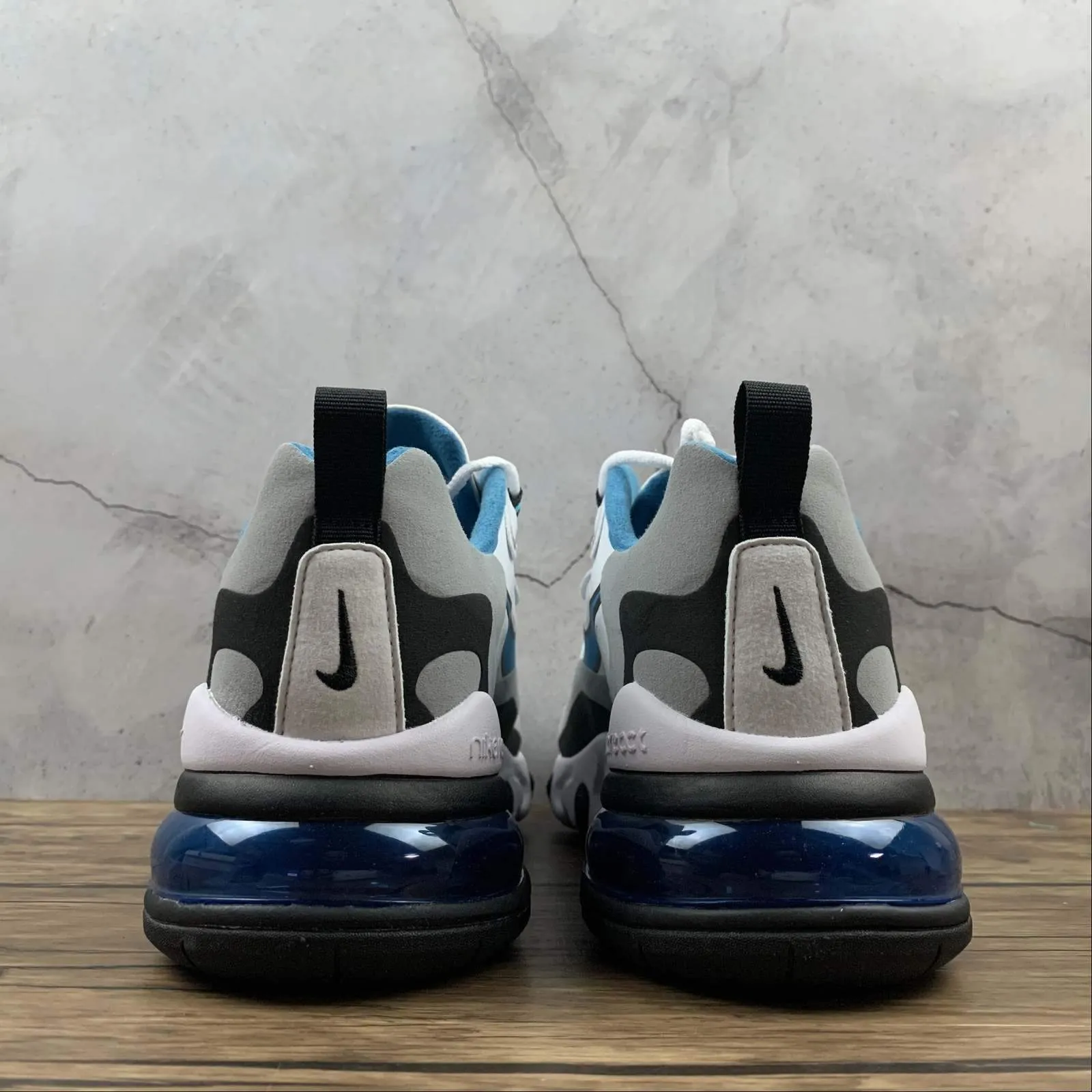 Air Max 270 React White Laser Blue-Wolf Grey Fabulous color