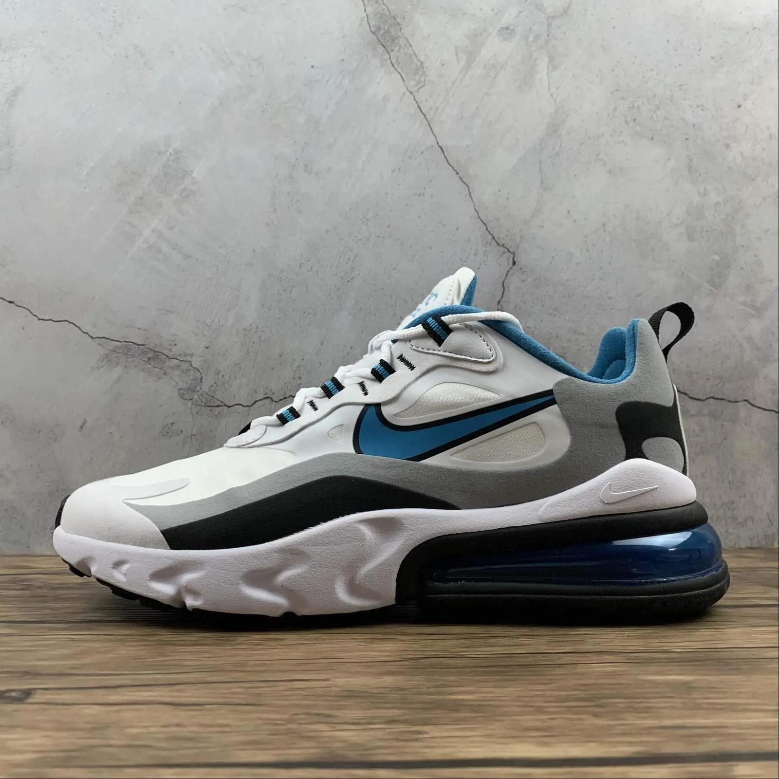 bumpy ride shoe adaptability training versatility Air Max 270 React White Laser Blue-Wolf Grey