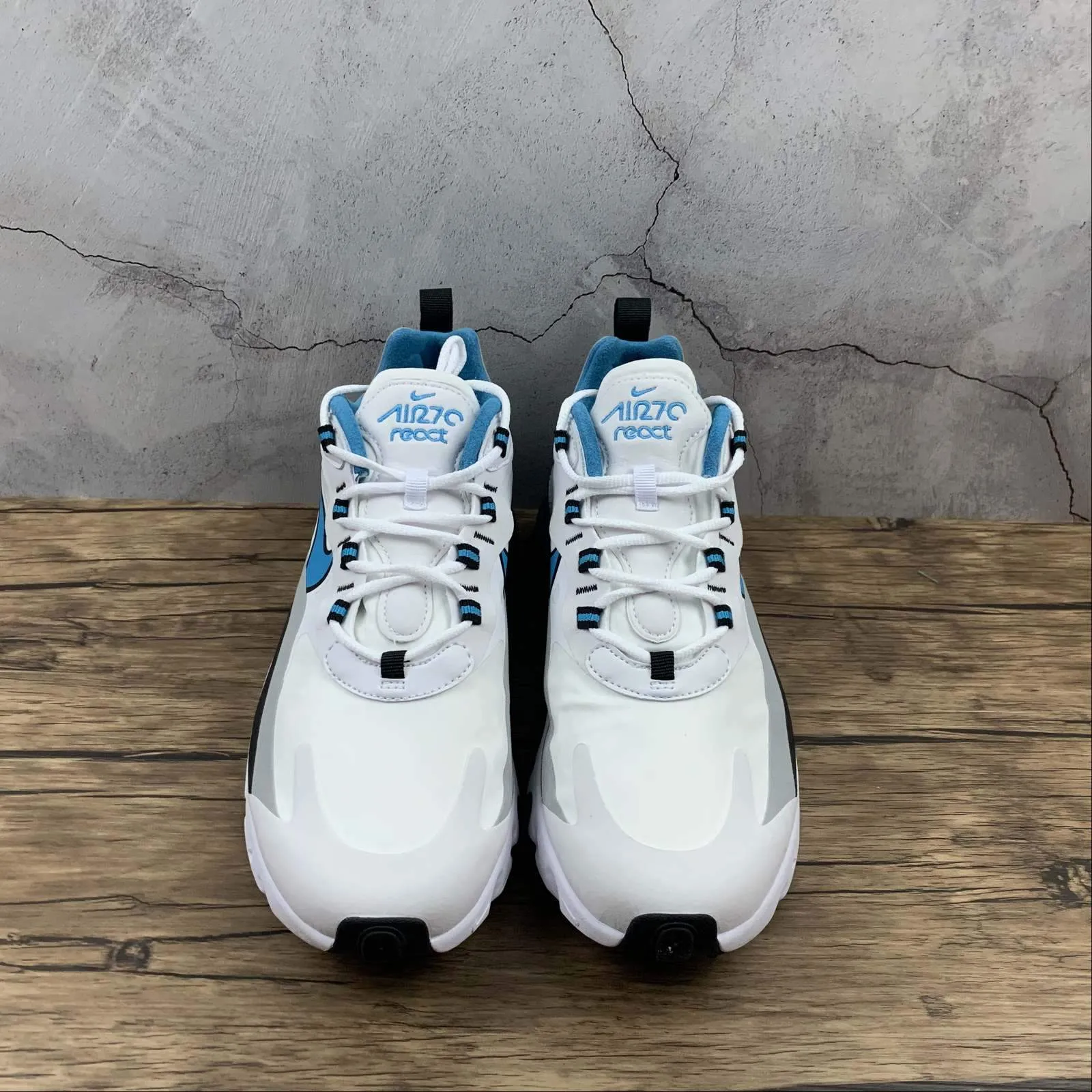 running for community events Moisture   Wicking Lining Air Max 270 React White Laser Blue-Wolf Grey