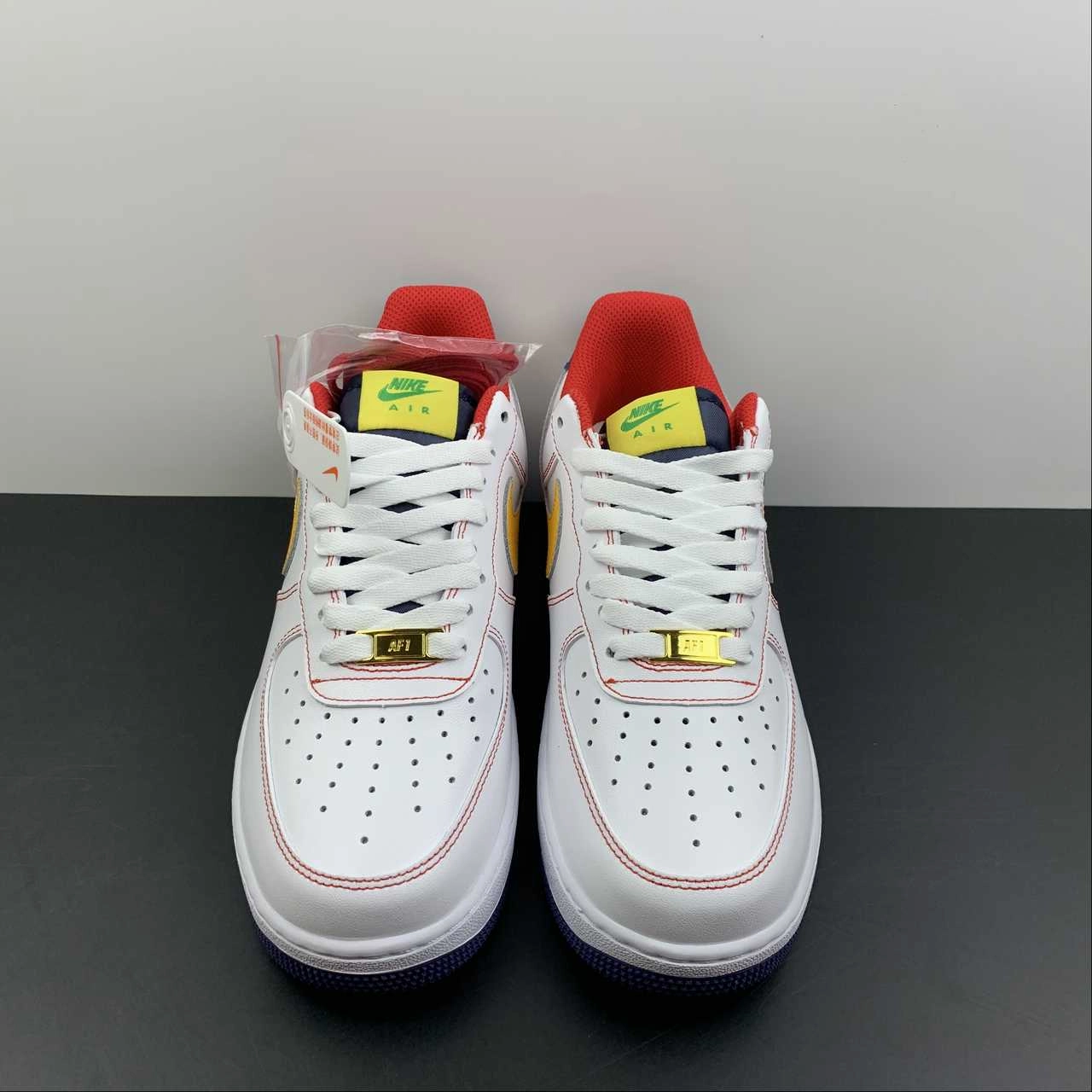 Clean Cut On The Go Air Force 1 Low Navy Blue White Orange AF1234-010