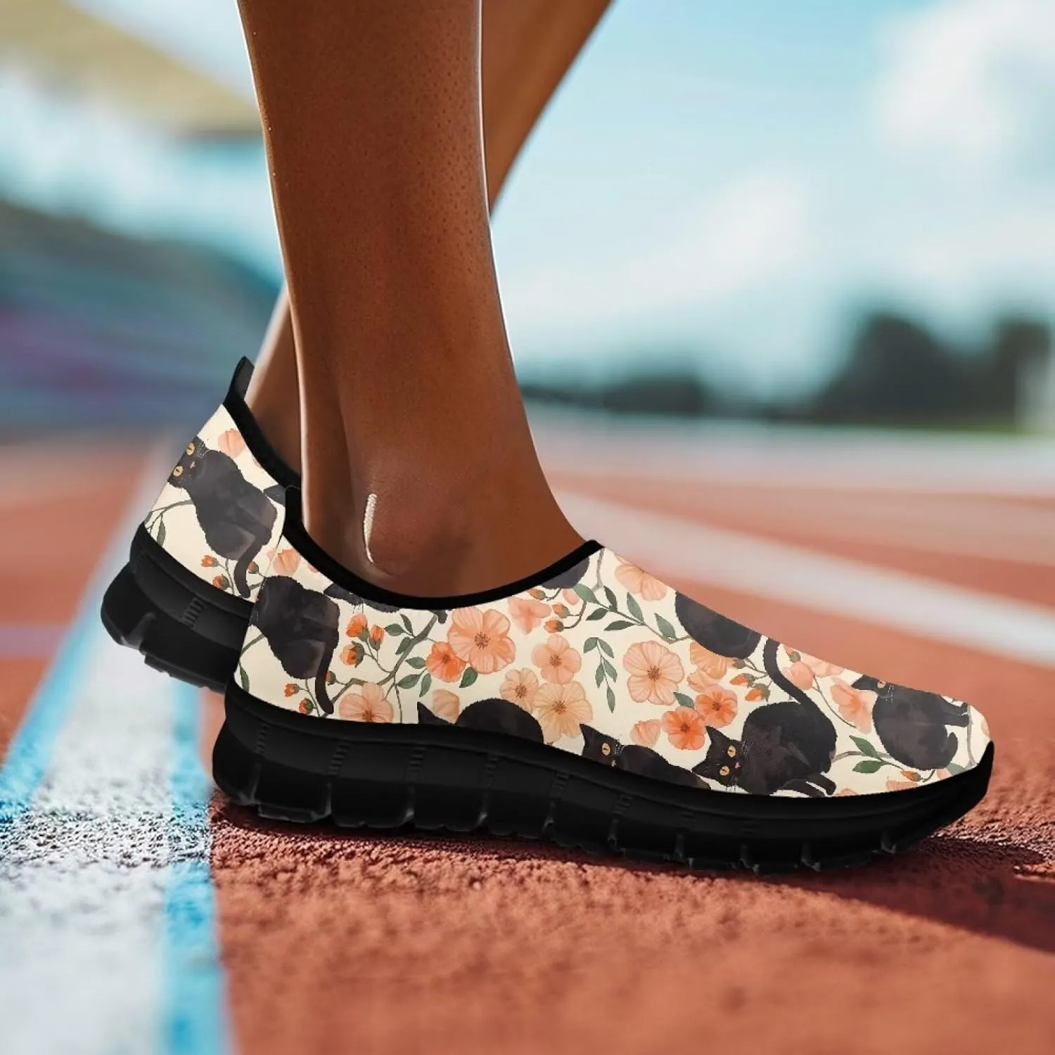 GOSTONG Women's Slip On Walking Shoes Low Top Soft Casual Loafers Lightweight Non Slip Outdoor Tennis Gym Workout Sneakers Size 5.5-11.5