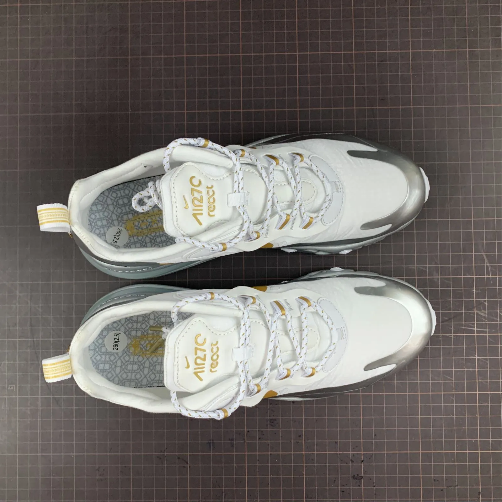 Air Max 270 React White White-Metallic Sliver CQ4597-110 high - intensity running option increase stability