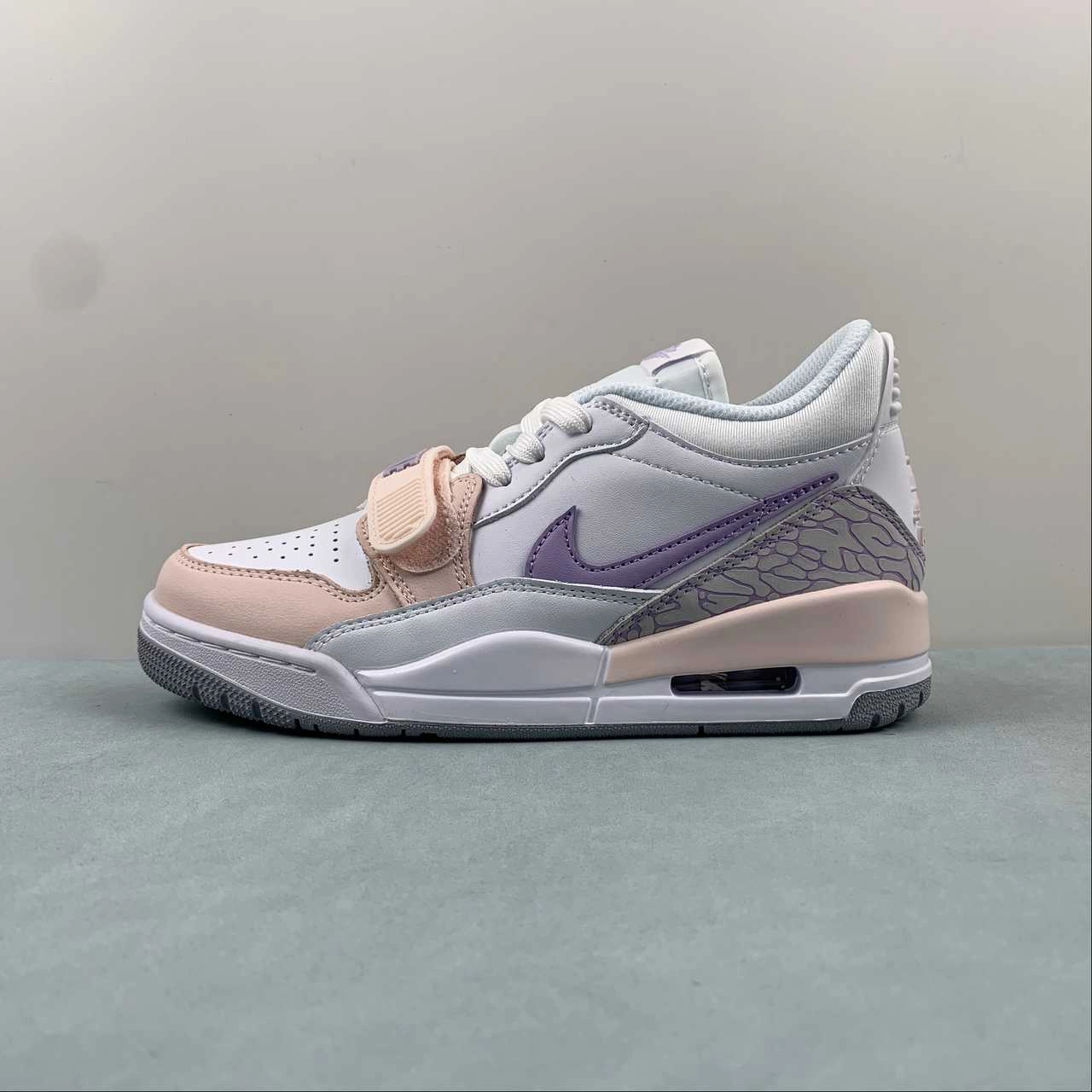 Air Jordan Legacy 312 Low White Pink Purple HF0747-151 Tear Resistant Eyelets