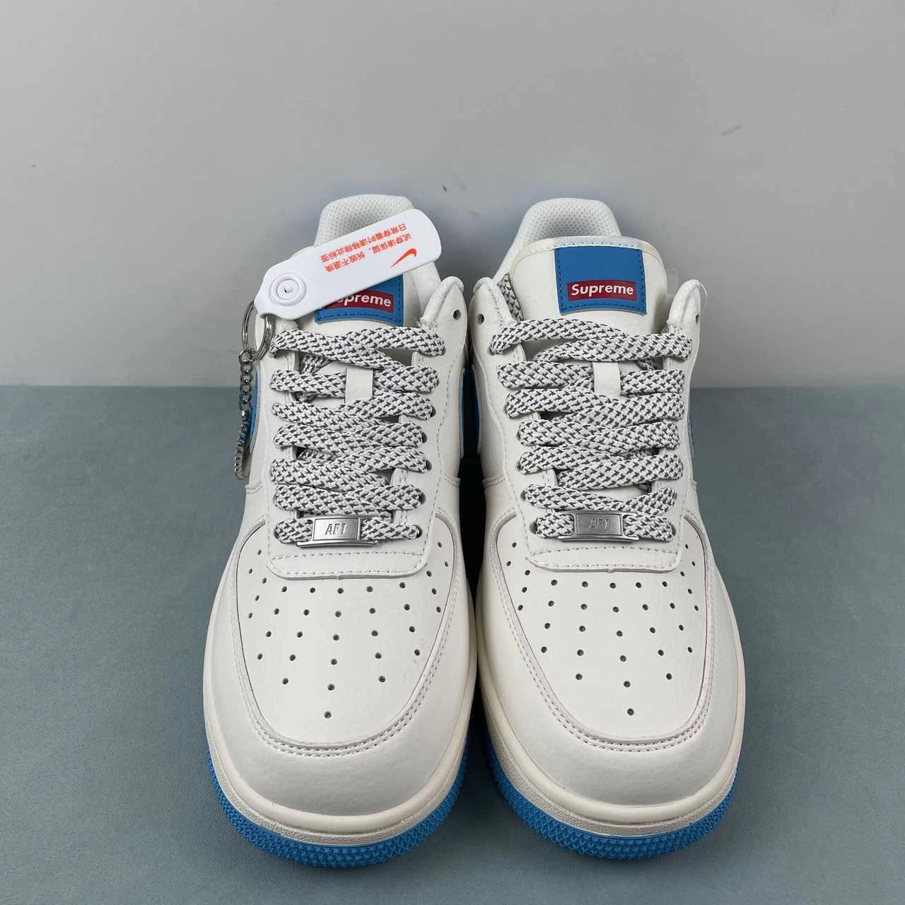 Fast Fit Fashion Walk Supreme x Air Force 1 07 Low Off White Sky Blue Red HD1968-024