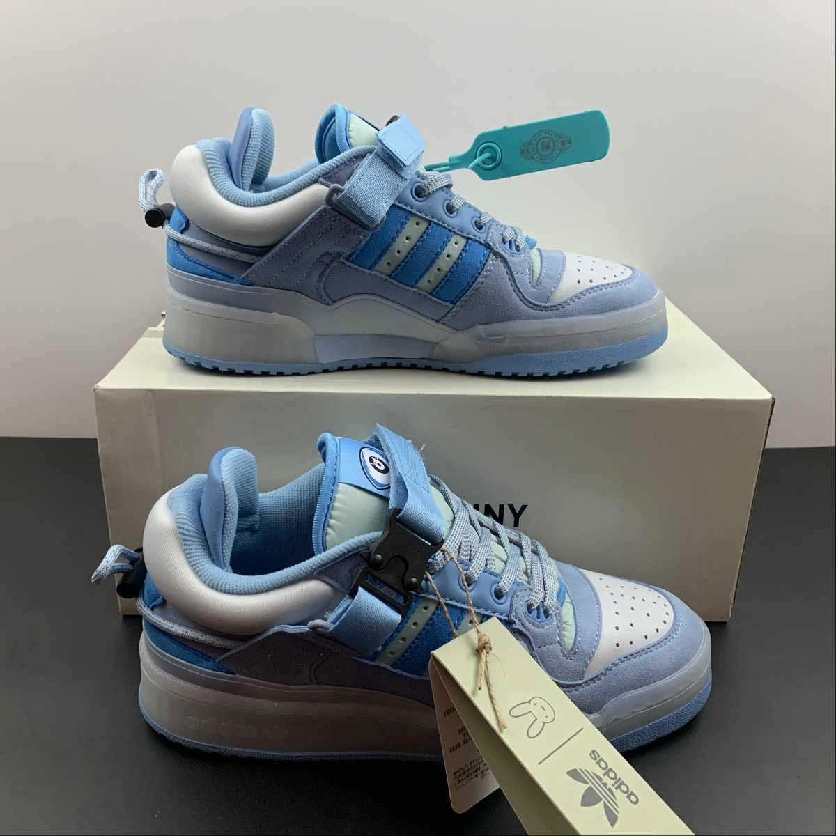 Anti Slip Tread Pattern Adidas Forum 84 Low X Bad Bunny Jade White