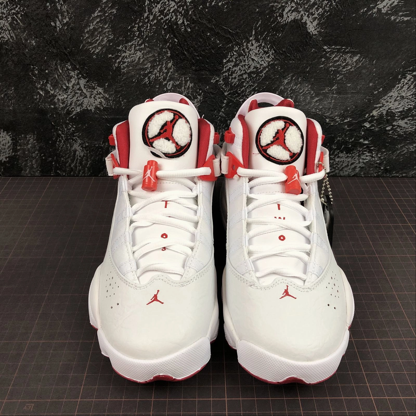Compression Molded Outsole Non Slip Air Jordan 6 Rings White Red  322992-103