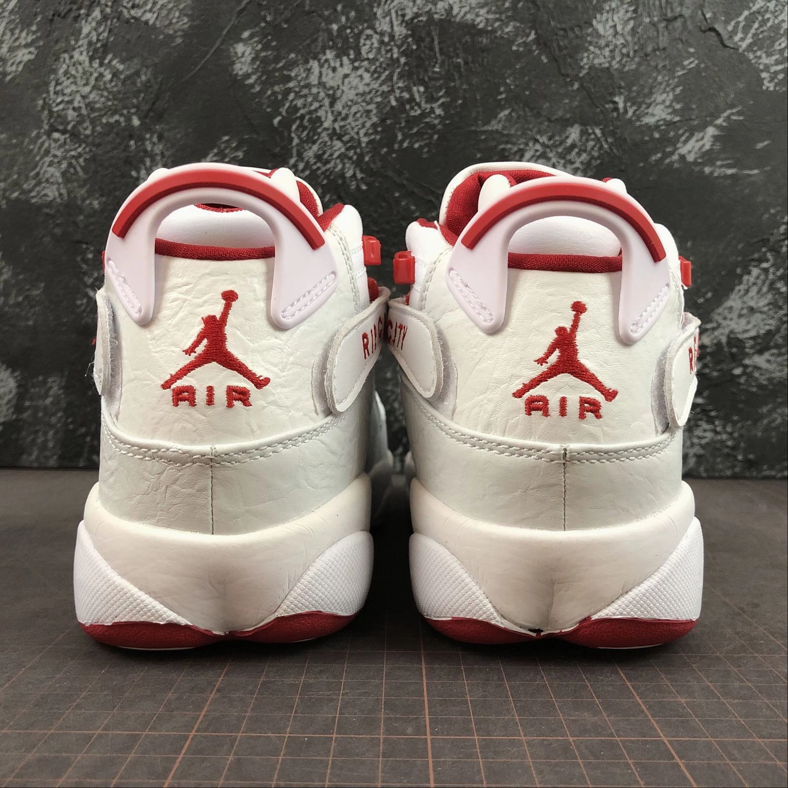 Air Jordan 6 Rings White Red  322992-103 Reinforced Lace Loops