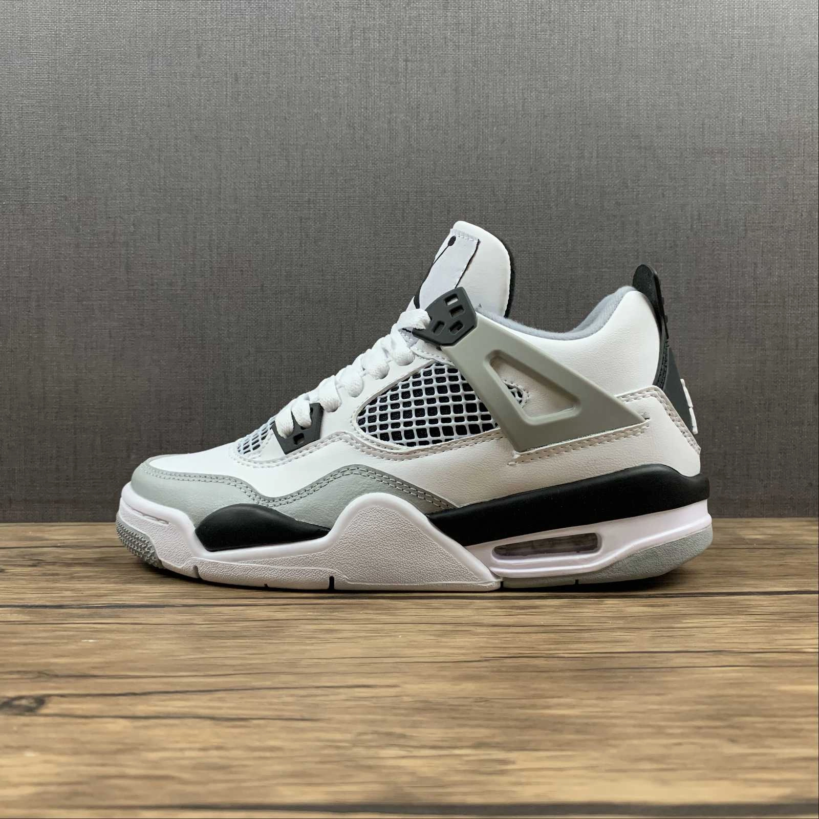 Air Jordan 4 Retro Lightning 2021 White Black Dark Grey CT8527-021 Shockproof