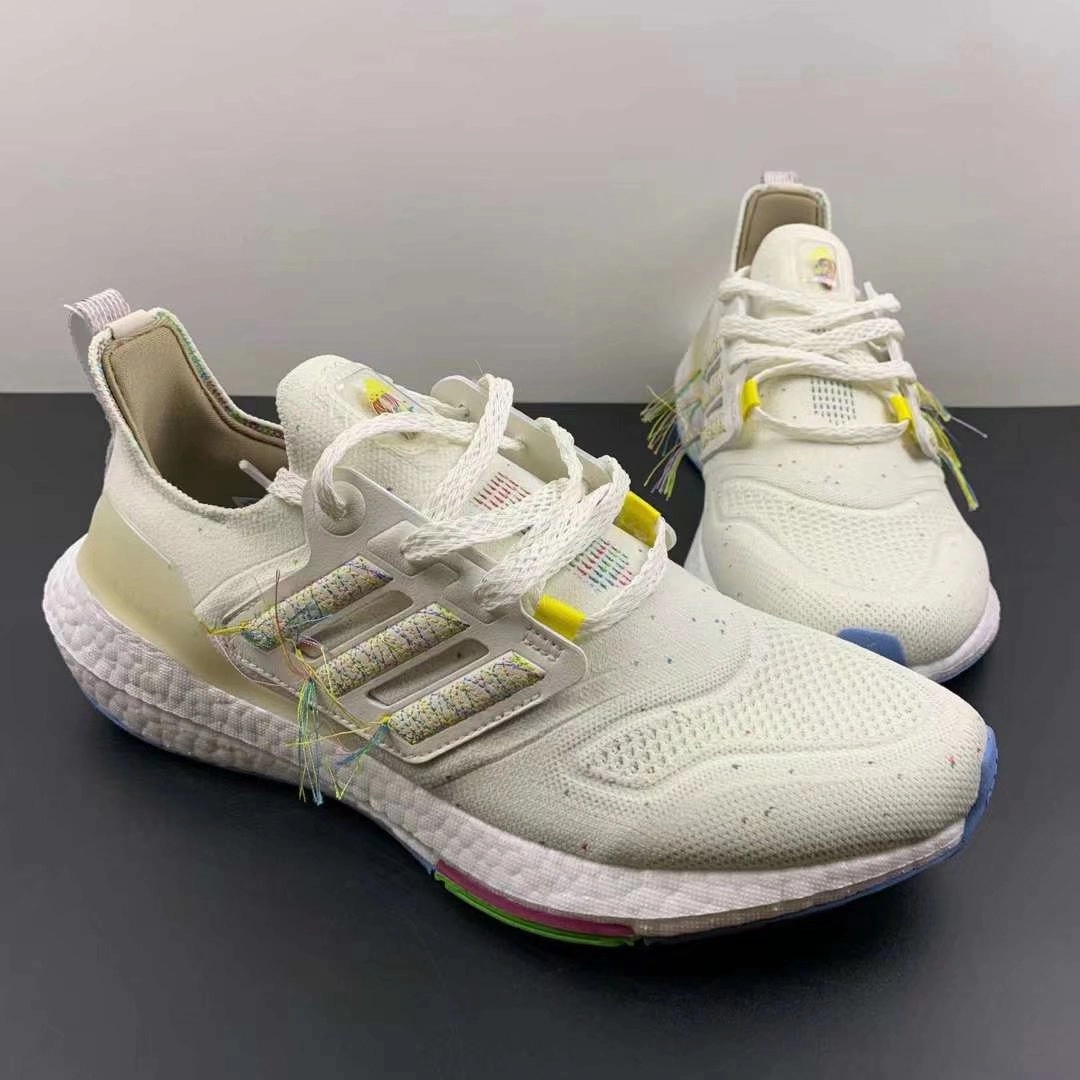 Vibrant sole Athleisure Fit Adidas UltraBoost 22 White Light Yellow