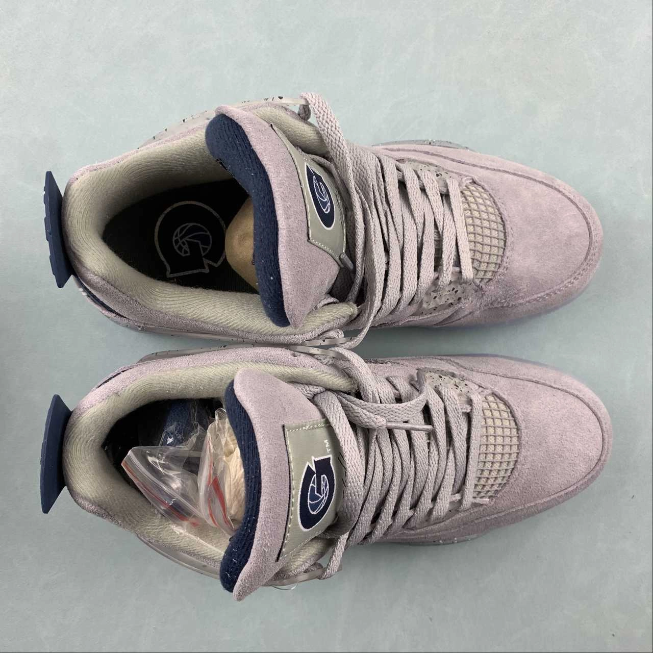 High Rebound Sole Slip On Elastic Gusset Air Jordan 4 Retro Georgetown Hoyas PE Grey AJ4-1043505