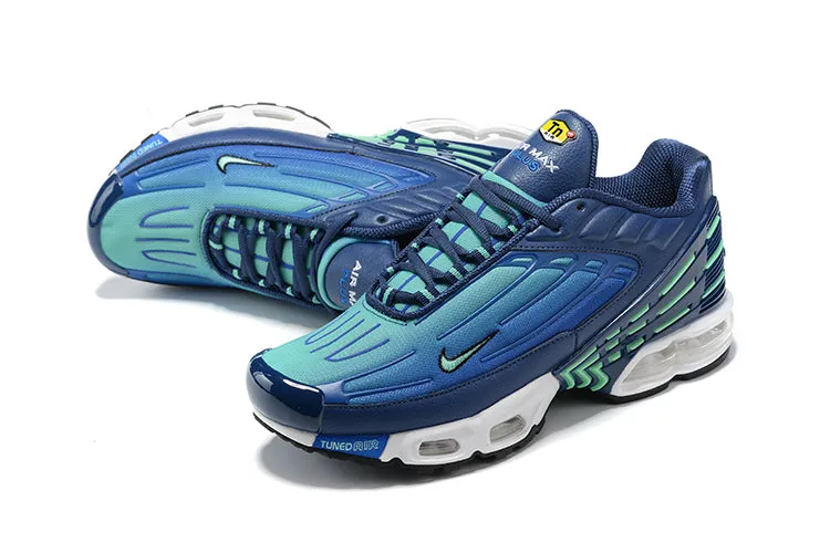road runners' shoes extra - wide running shoes Air Max Plus 3 Navy Royal Blue Green CD7005-401