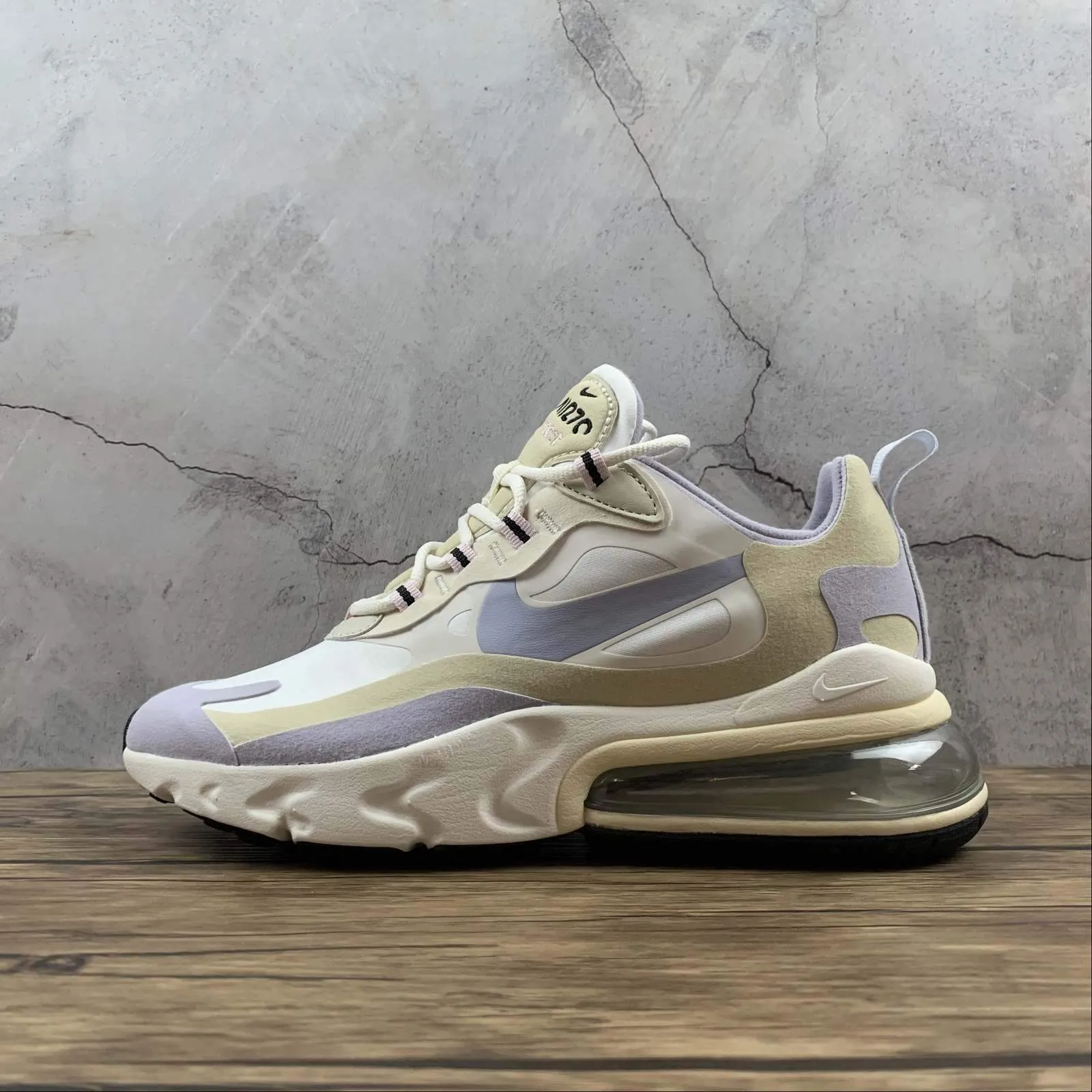 Air Max 270 React Summit White Ghost-Fossil-Sail CT1287-100 lightweight - mesh running shoes soft - foam sole shoes