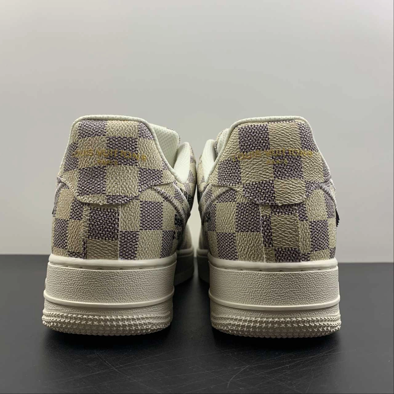 LV x Air Force 1 07 Low Cream Purple Metallic Gold IA9V9G Indoor style Daily Movement