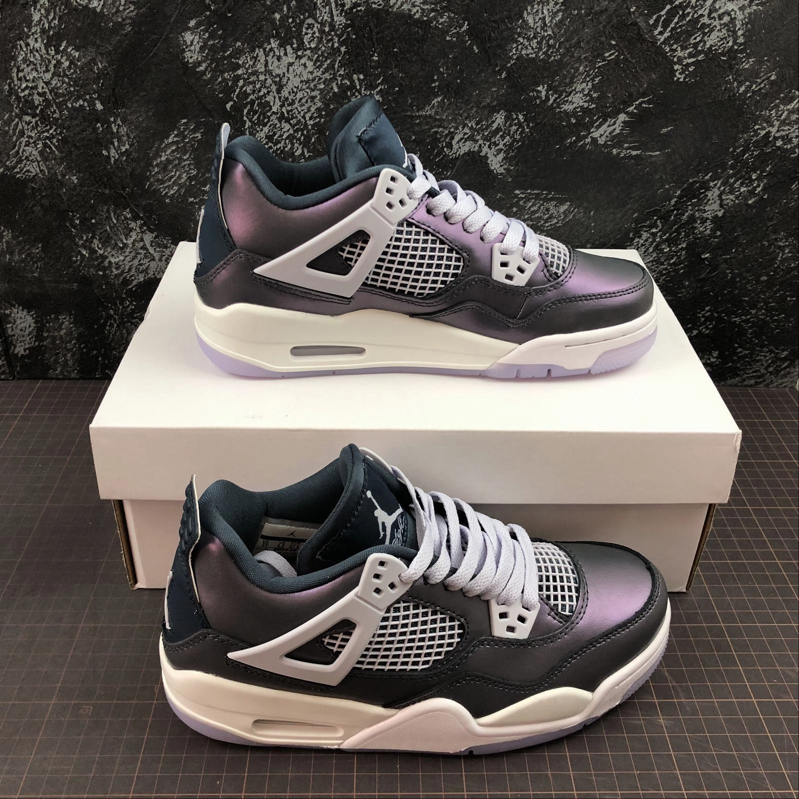 Leather Air Jordan 4 Retro SE (GS) Monsoon Blue Armony Blue BQ9043-400