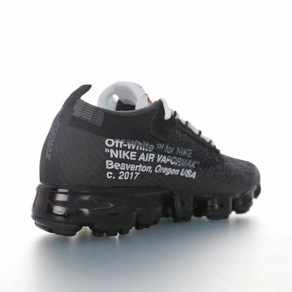Air VaporMax FK 2018 Off-White THE 10 Black Logo Black AA3331-001 Dual Density Cushioning rubber