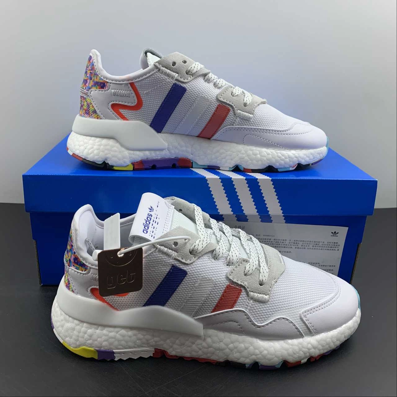 Adidas Nite Jogger White Blue-Red CG6198 evening - run