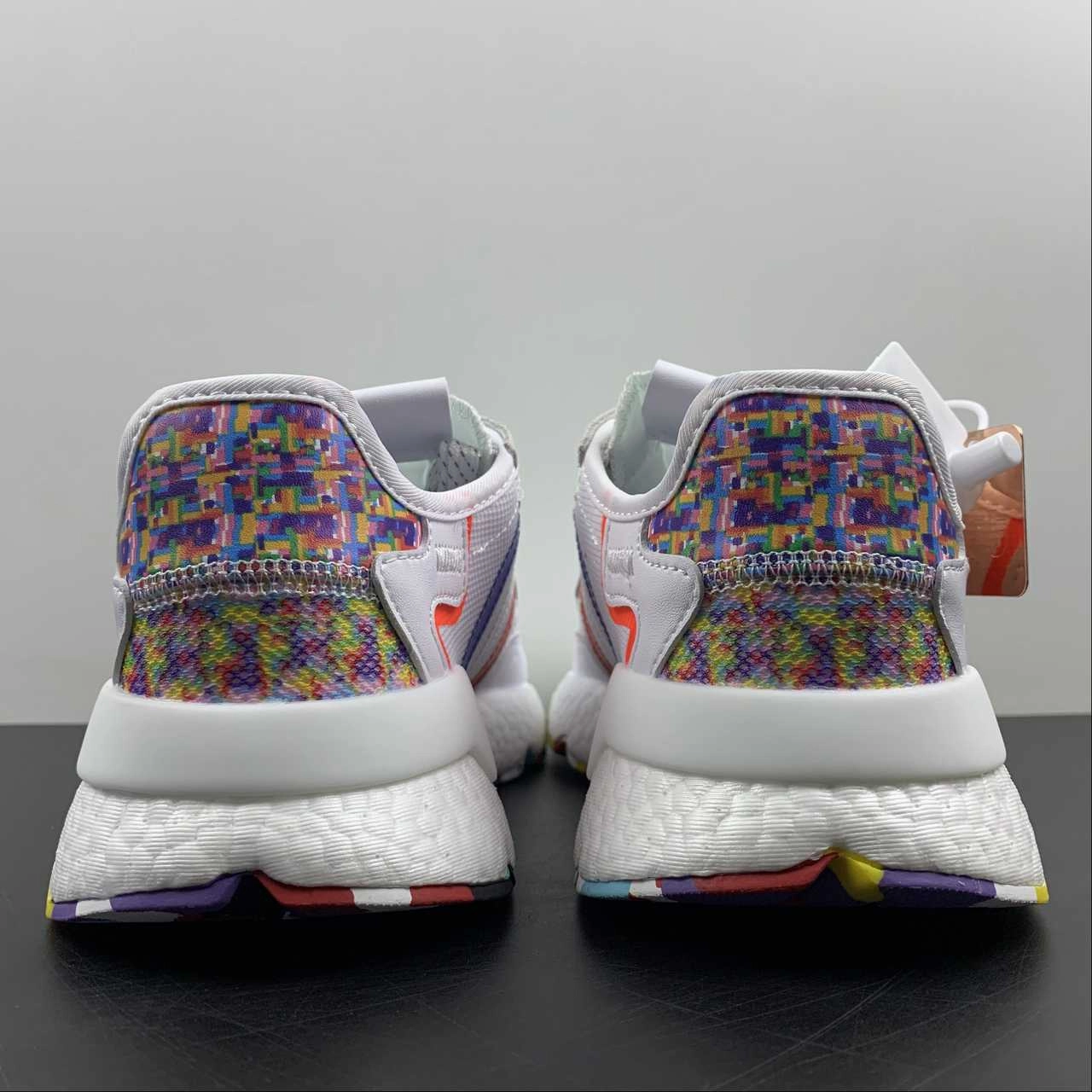 ankle - high running option Adidas Nite Jogger White Blue-Red CG6198