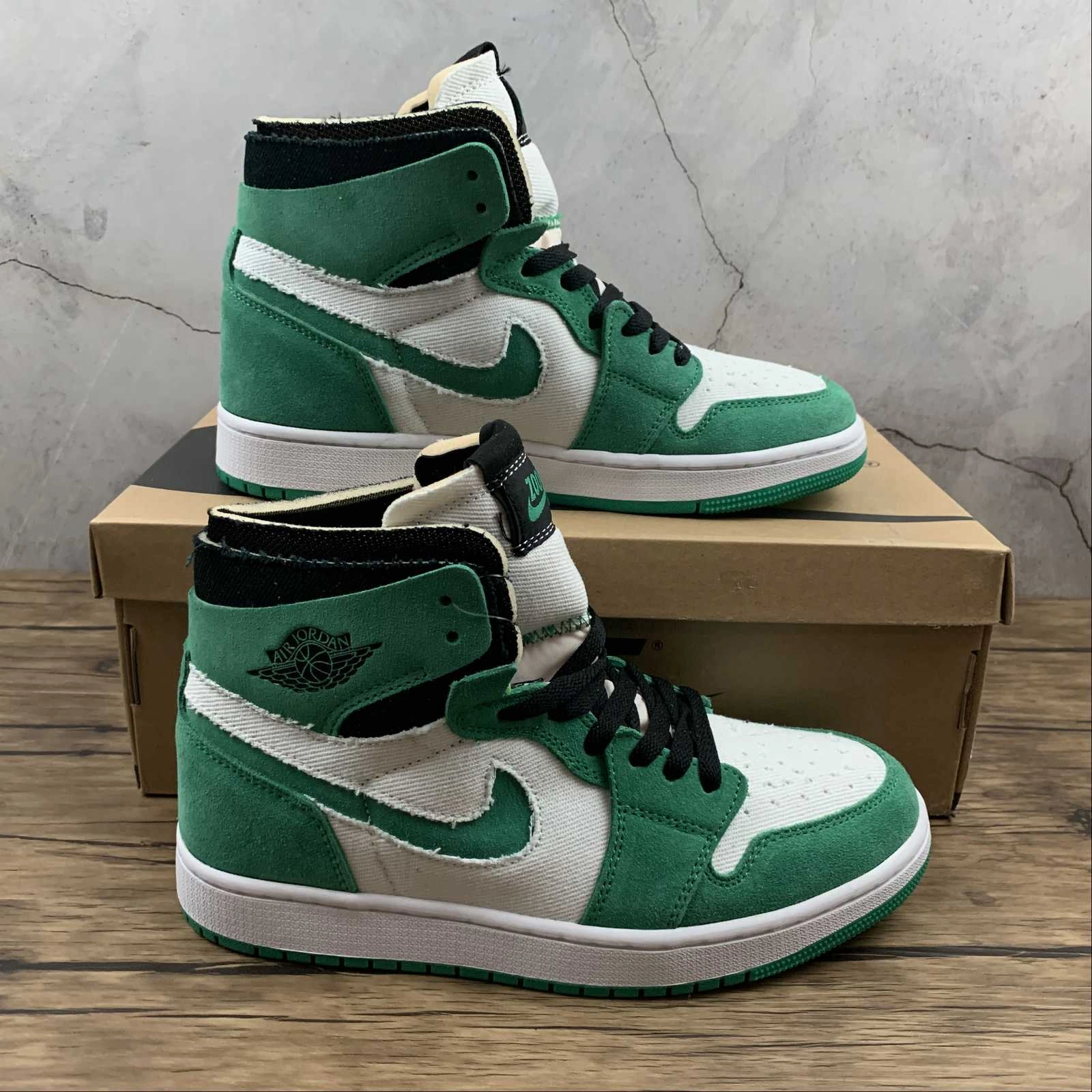 Air Jordan 1 High Zoom Comfort Stadium Green CT0979-300 Durable Support Customizable
