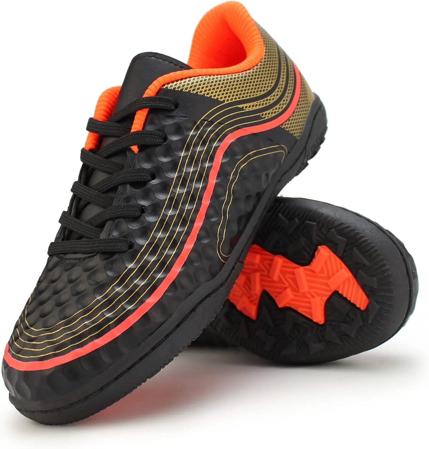 Hawkwell Kids Outdoor Firm Ground Turf Soccer Shoes(Toddler/Little Kid/Big Kid)