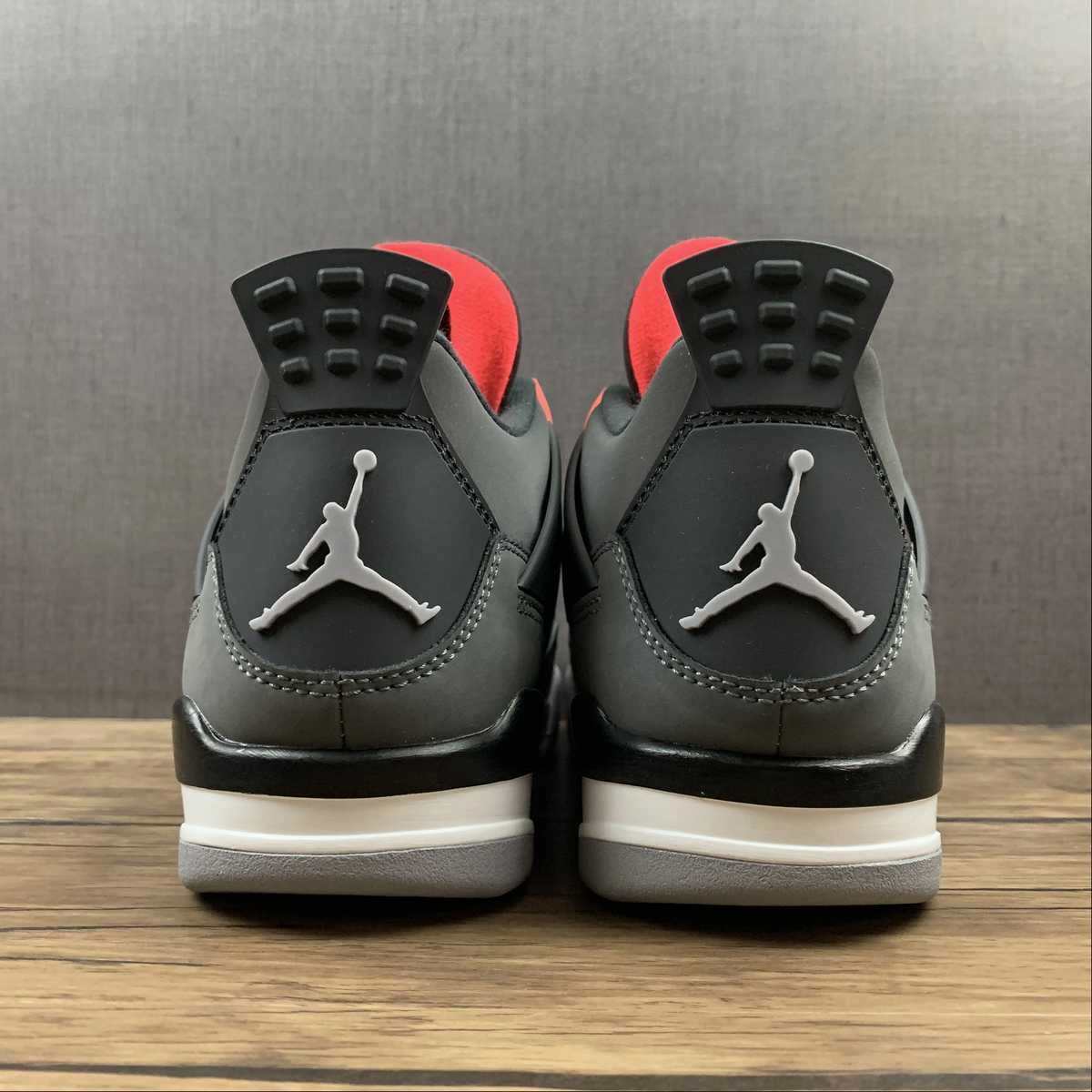 Comfortable Footwear Technology Low Top Design Air Jordan 4 Retro Infrared 23 Black Dark Grey Cement Grey DH6927-061