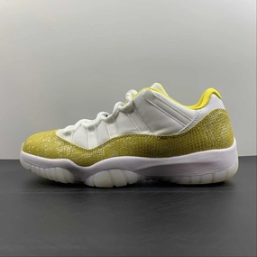 Air Jordan 11 Retro Low White Tour Yellow Sail Snakeskin AH7860-107 Ultralight Cushion Match Prep Layer