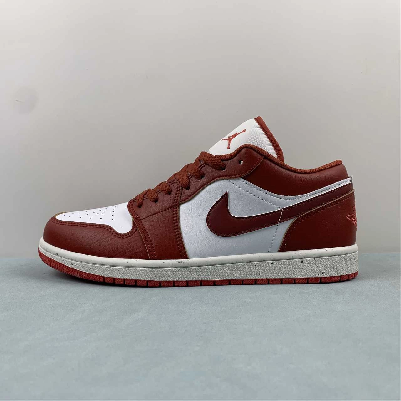 Essential Look Air Jordan 1 Low Dune Red White Lobster Sail Vachetta Tan FJ3459-160