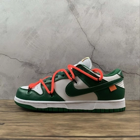 Contoured Footbed Dunk Low LTHR OW FUTURA White Green CT0856-100