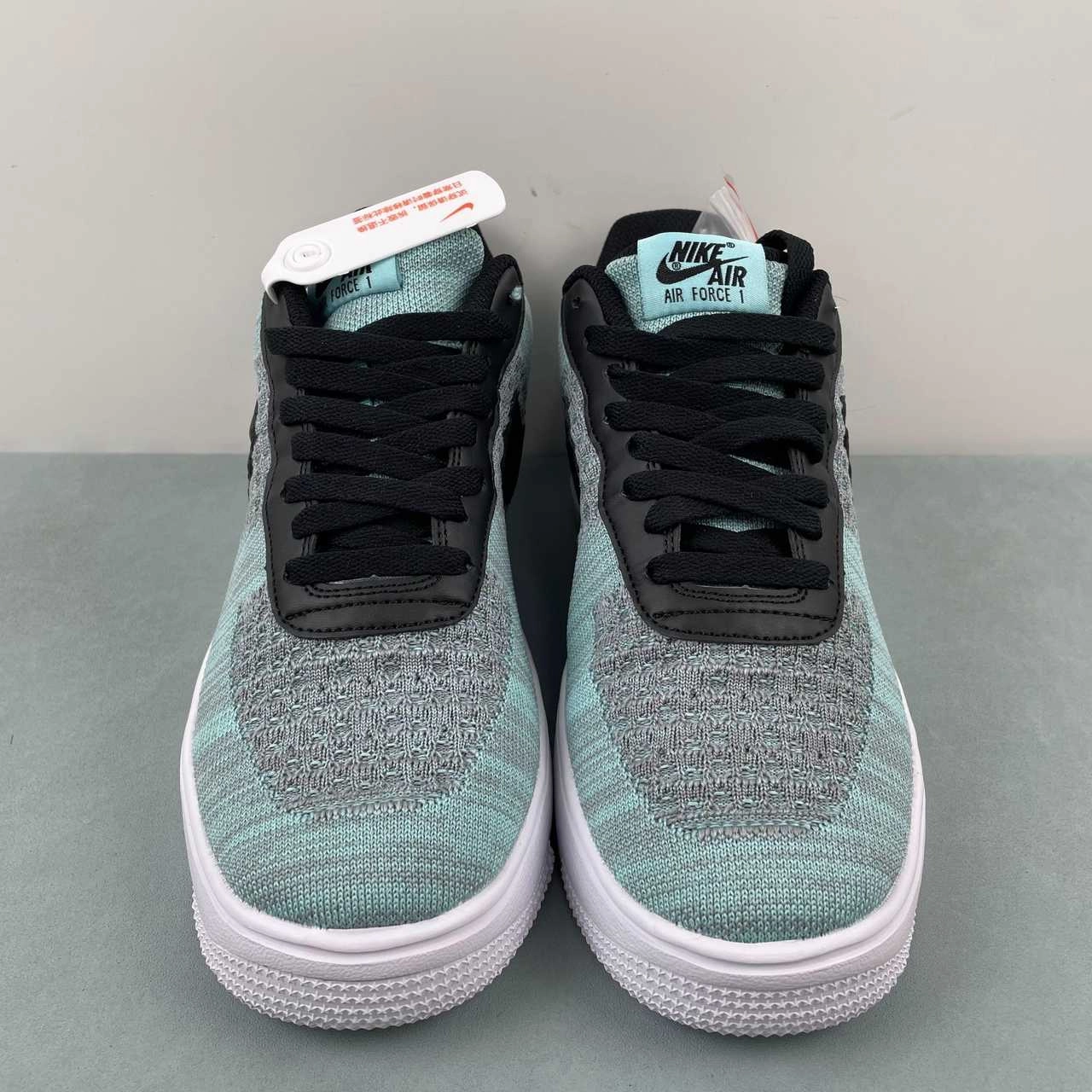 Soft Leather Peace Step Air Force 1 07 Low Flyknit 2.0 Turquoise Black CI0051-600