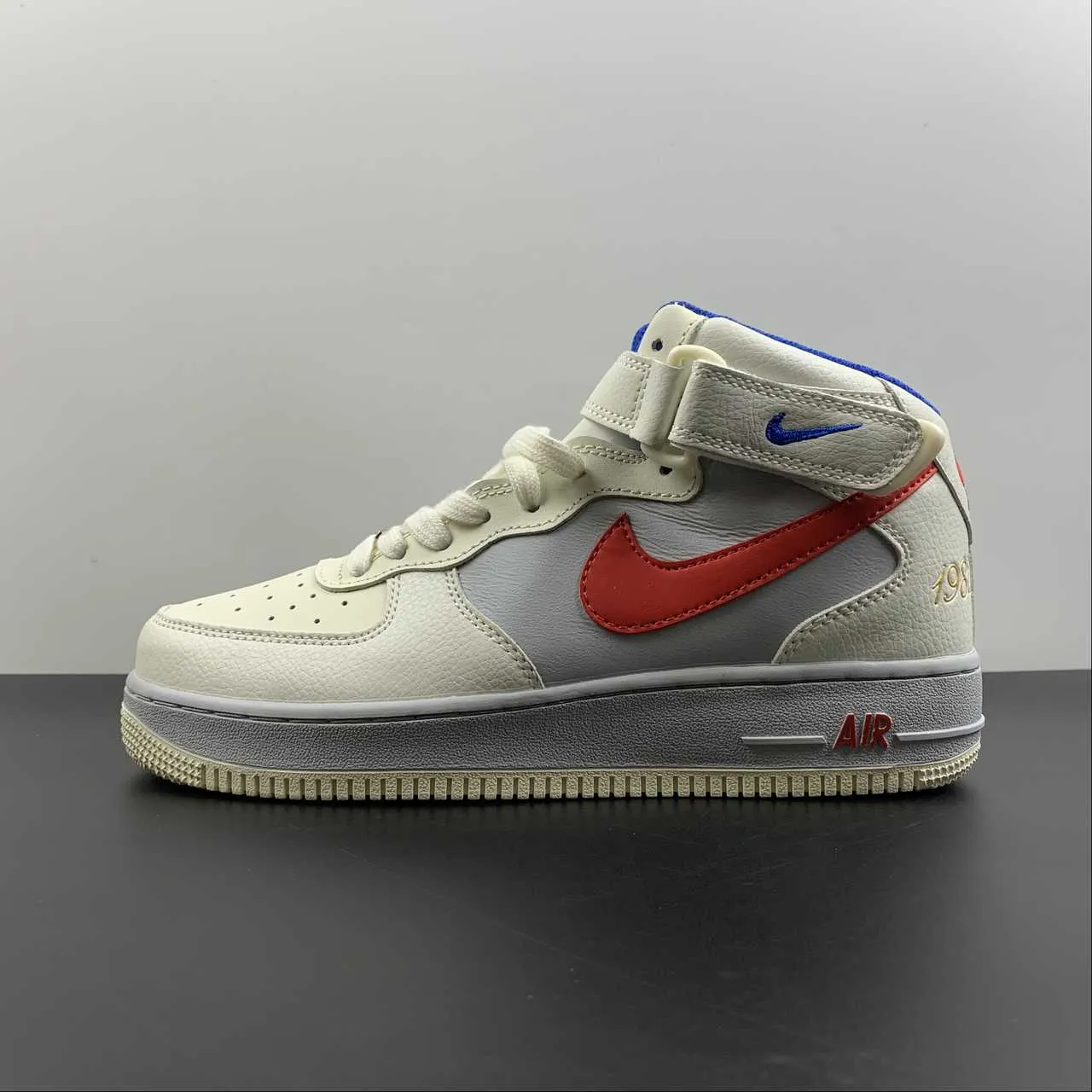 Comfy Wear Air Force 1 07 Mid Toffee Light Gray Red Blue CW0088-928