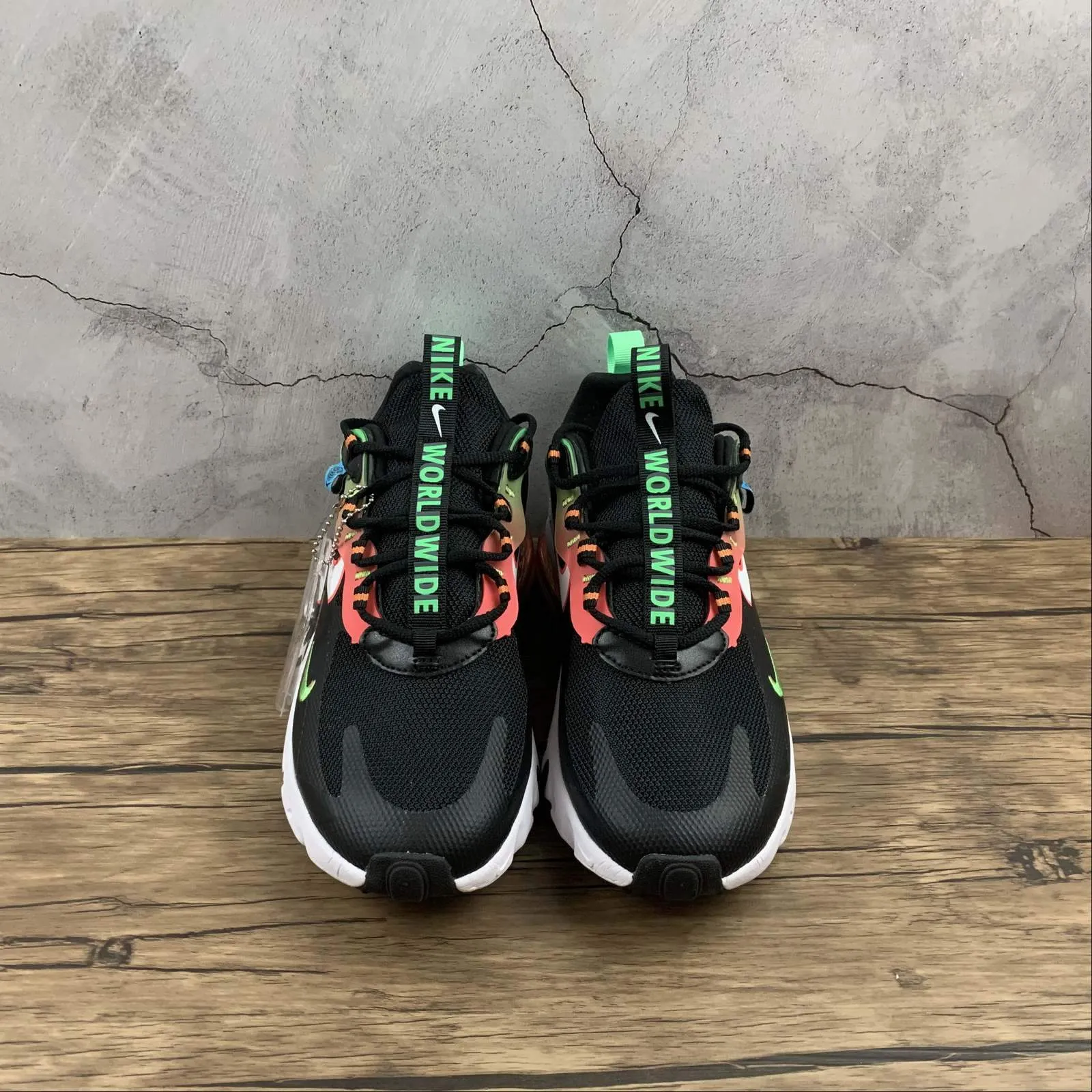 Orthopedic - friendly Air Max 270 React WW White Black Blue Green Gradient CK6457-001