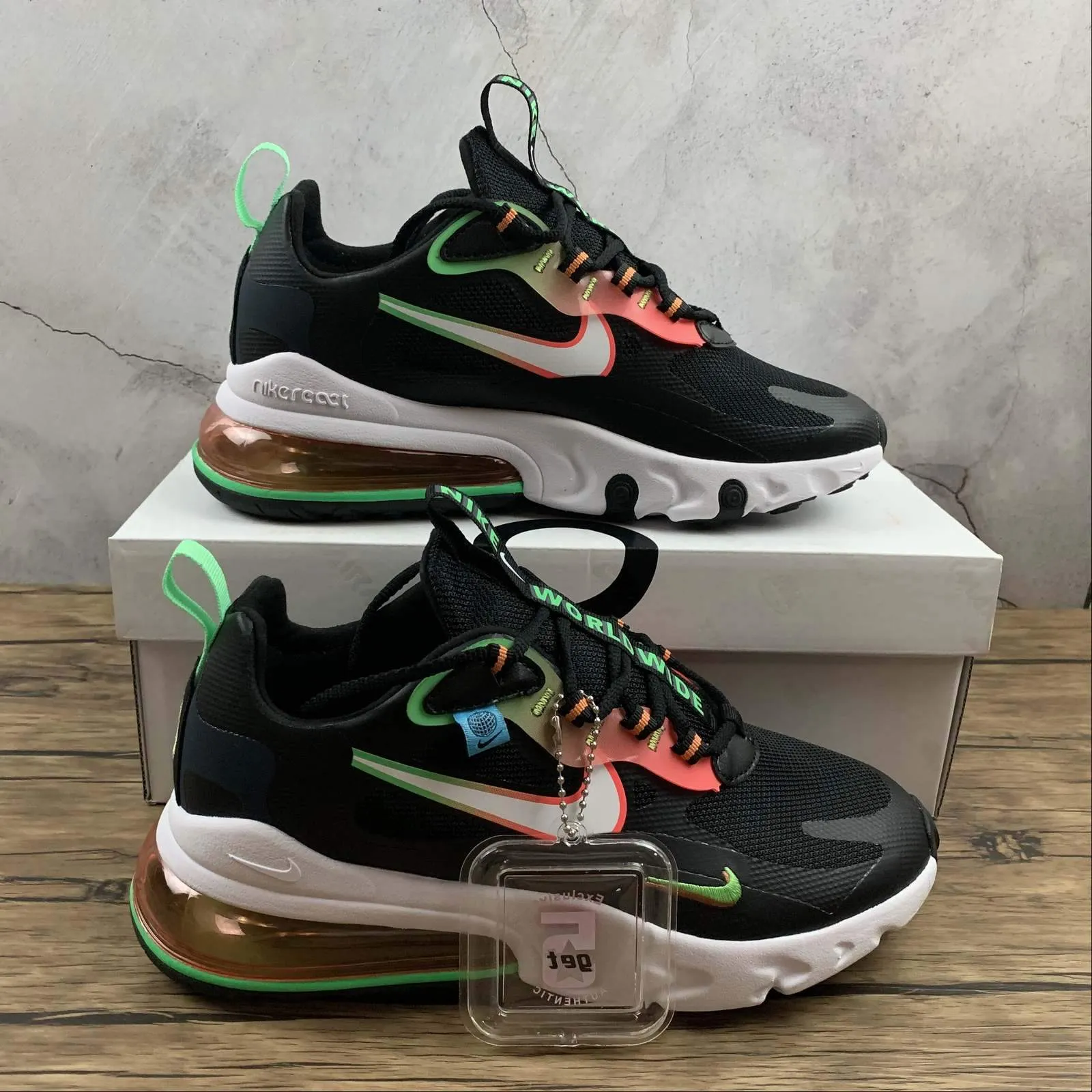 Air Max 270 React WW White Black Blue Green Gradient CK6457-001 running for a way to stay in control Group