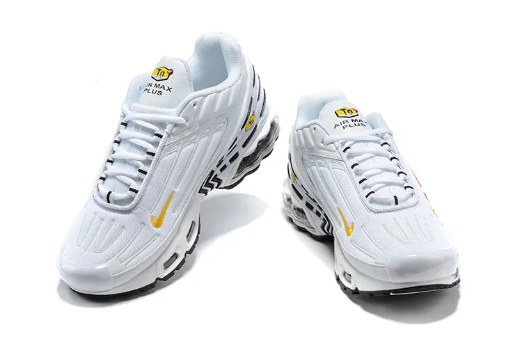 Air Max Plus 3 White Black Multi Color Swooshes CD0471-105 Motion Boost cross - country running shoes