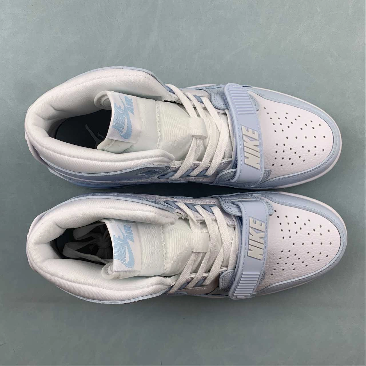 Air Jordan Legacy 312 High White Blue Gray FV8118-141 Leather Material Sneakers Mesh Upper