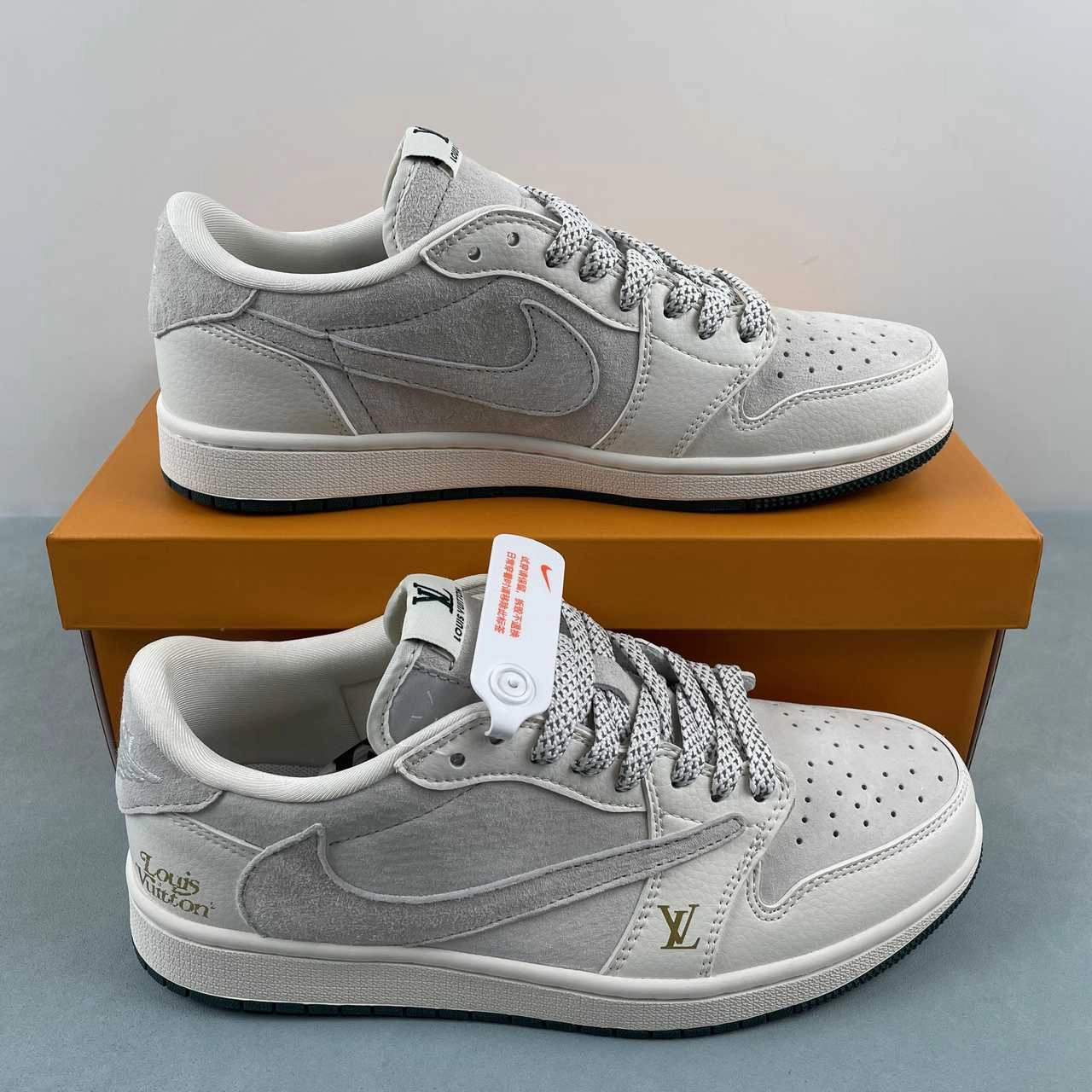 All-around durability Thermal Regulating Fabric Fragment Design x Travis Scott x Air Jordan 1 Low OG SP LV Beige Gray LI5188-005