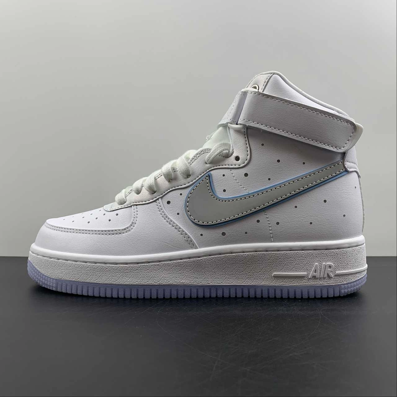 Air Force 1 High White Metallic Silver-White School Ready Street Trend