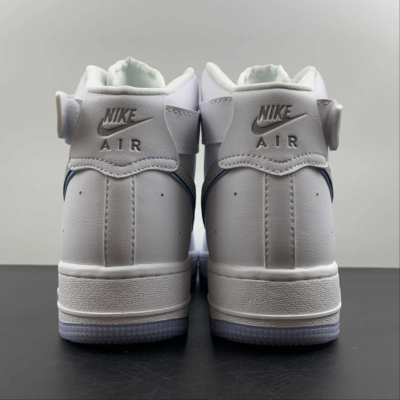 Air Force 1 High White Metallic Silver-White Cozy Lining
