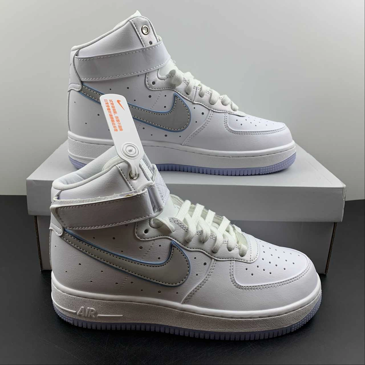 Air Force 1 High White Metallic Silver-White fashion pick