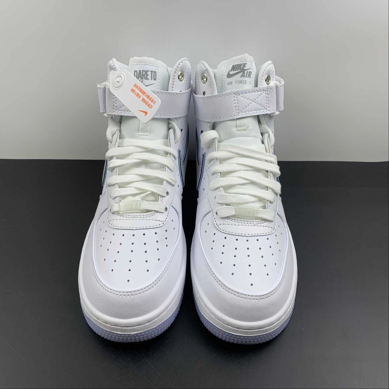 Drill Hike Air Force 1 High White Metallic Silver-White